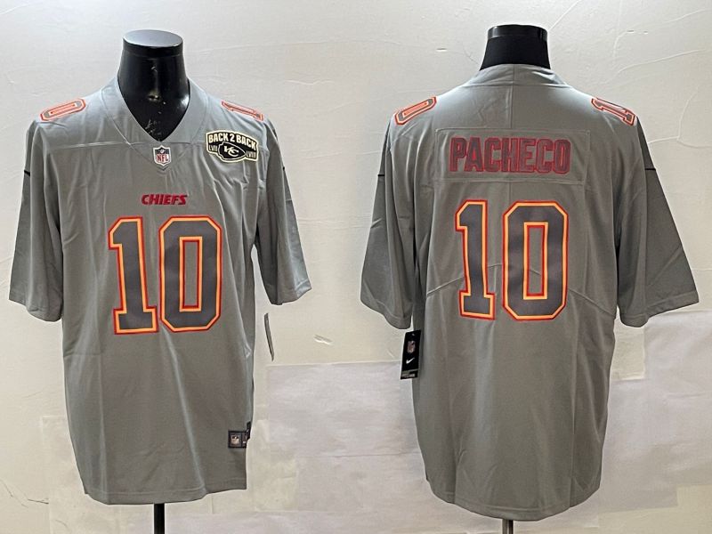 Men Kansas City Chiefs #10 Pacheco Grey 2025 Nike Vapor Limited NFL Jersey style 2104
